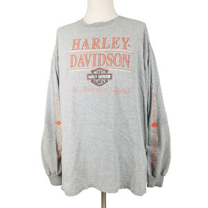 Vintage Harley-Davidson Shirt Mens 3XL Gray Long Sleeve Milwaukee USA 2001 Biker
